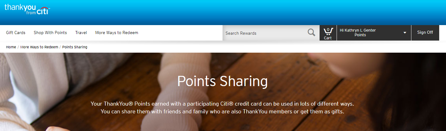 Citi ThankYou Rewards Points Sharing
