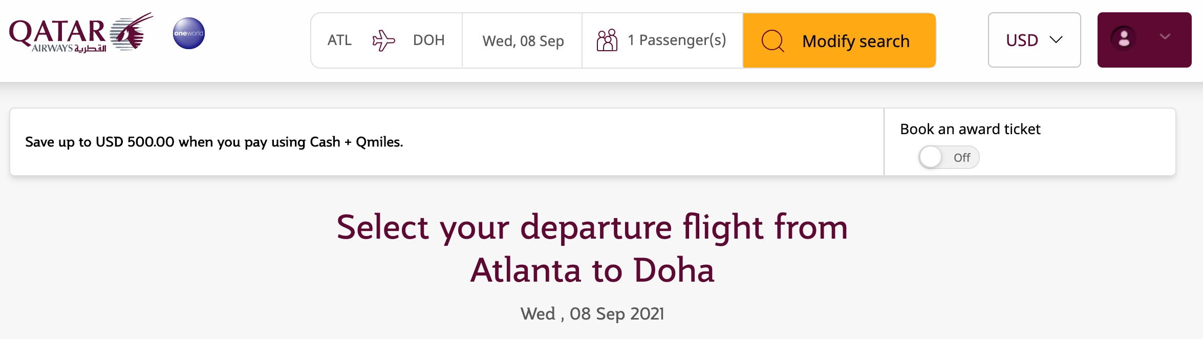 Book An Award Ticket Button