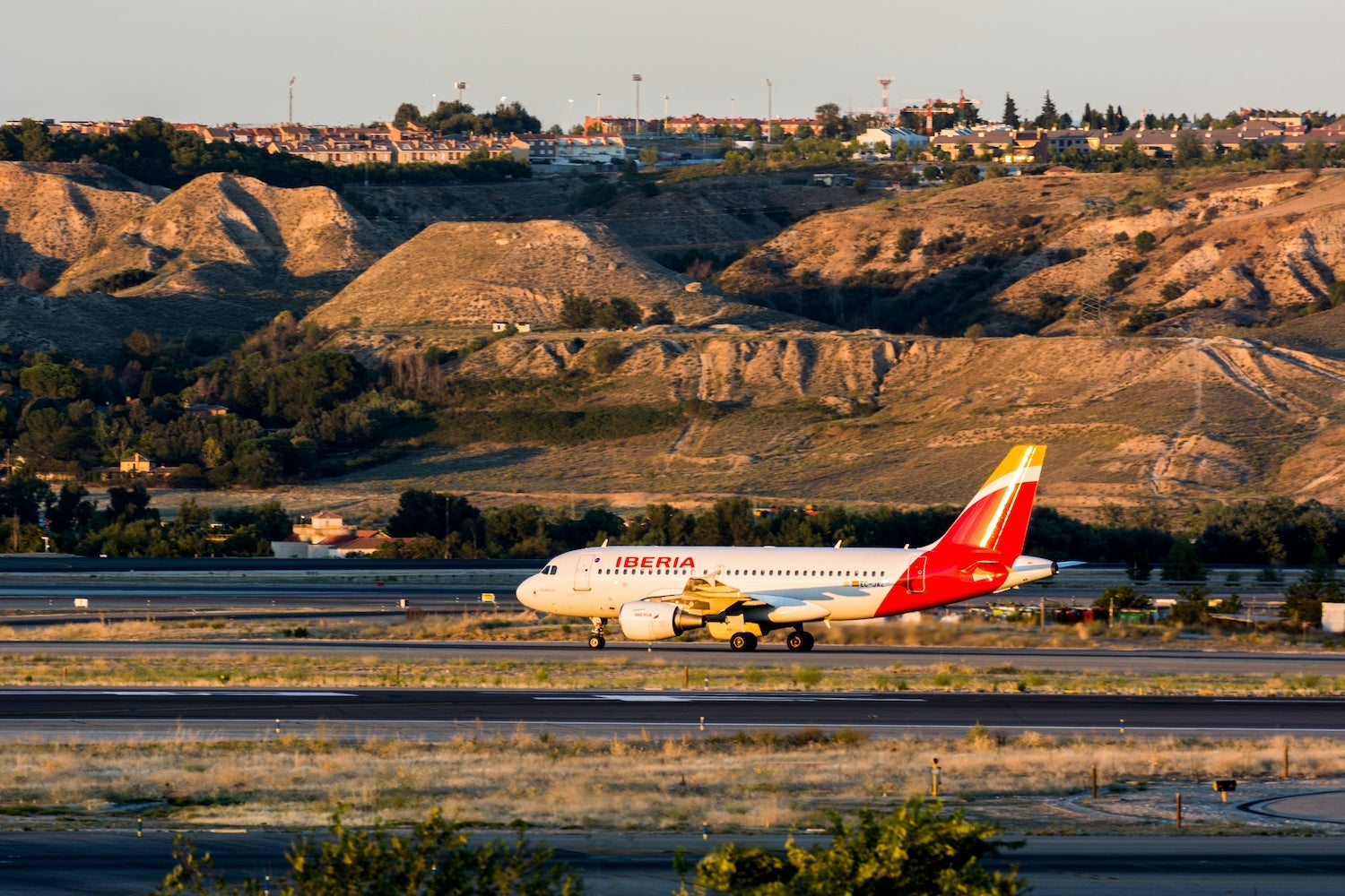 Iberia Narrowbody Jet on Runway