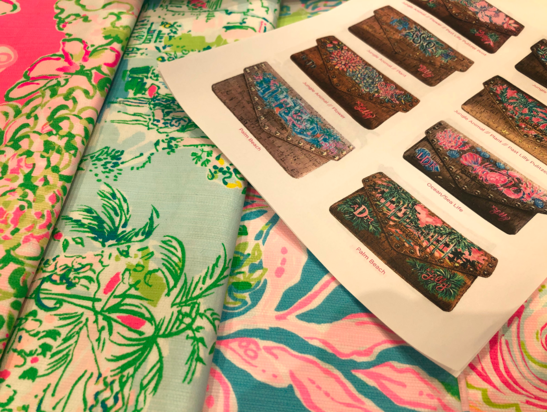 Lilly Pulitzer fabrics and custom purse designs, Palm Beach, Florida