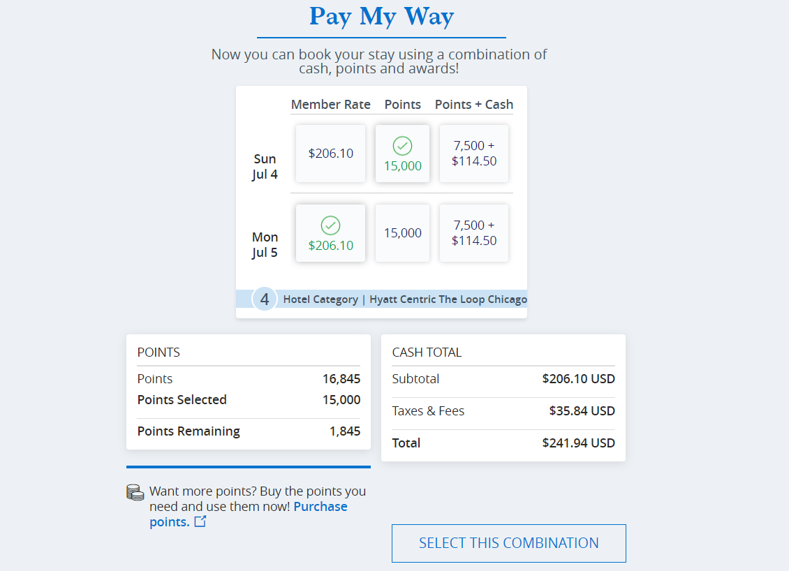 World of Hyatt Pay My Way