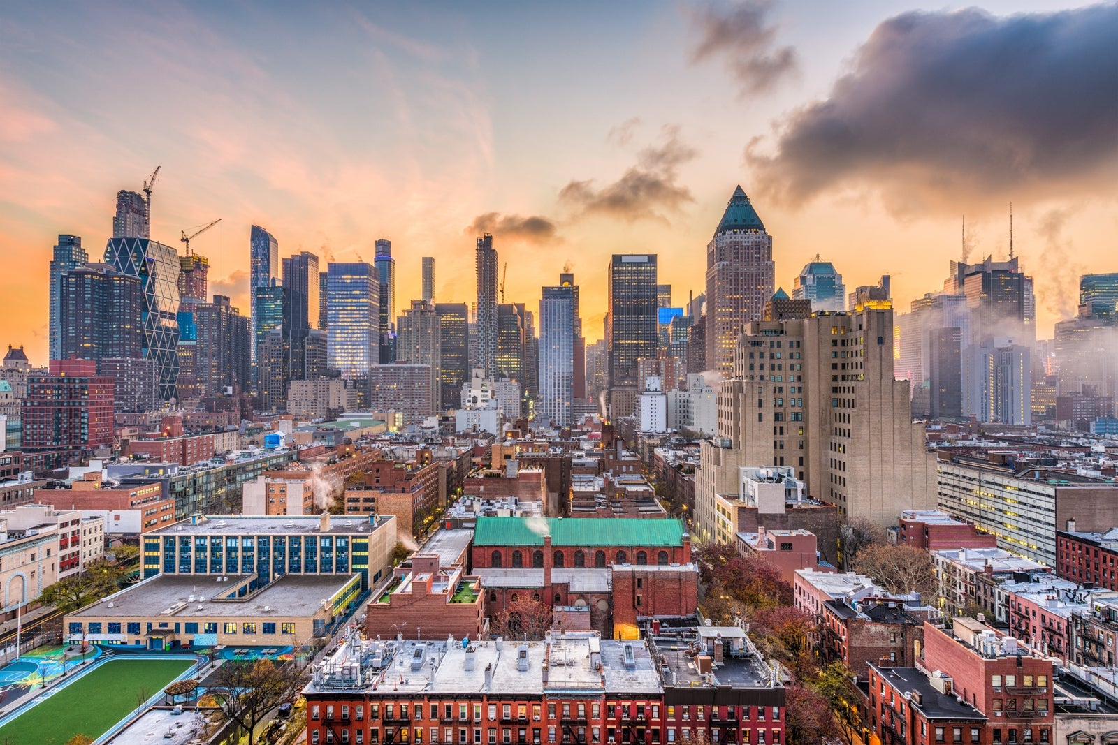 A skyline view of Hell's Kitchen, NYC