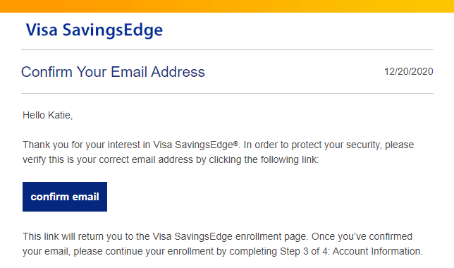 Enroll in Visa SavingsEdge