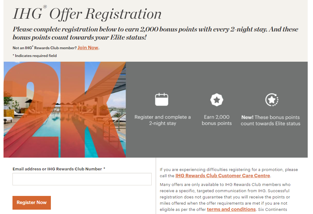 IHG Rewards Club promo 2k per two stays
