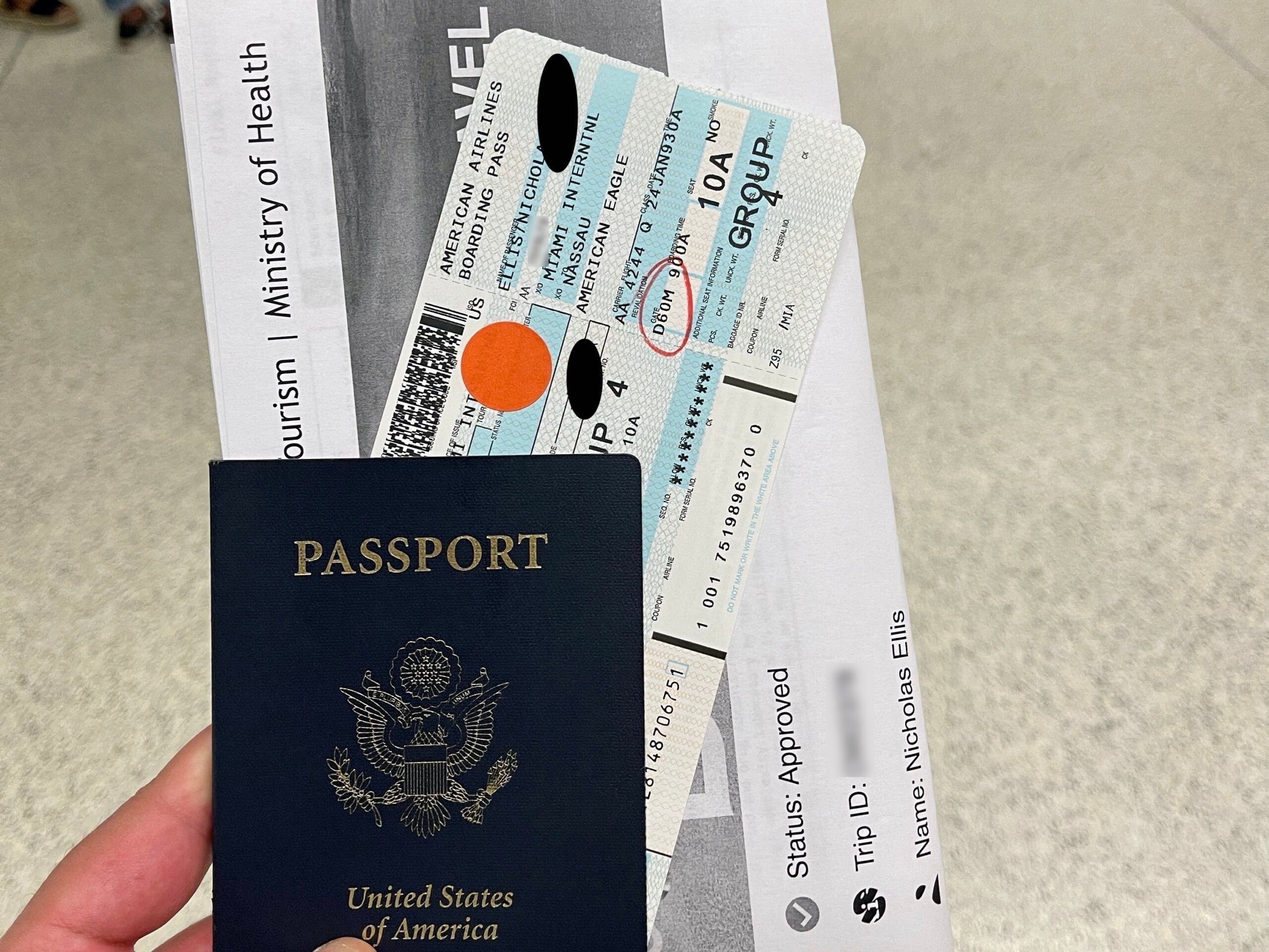Nellis passport+ticket