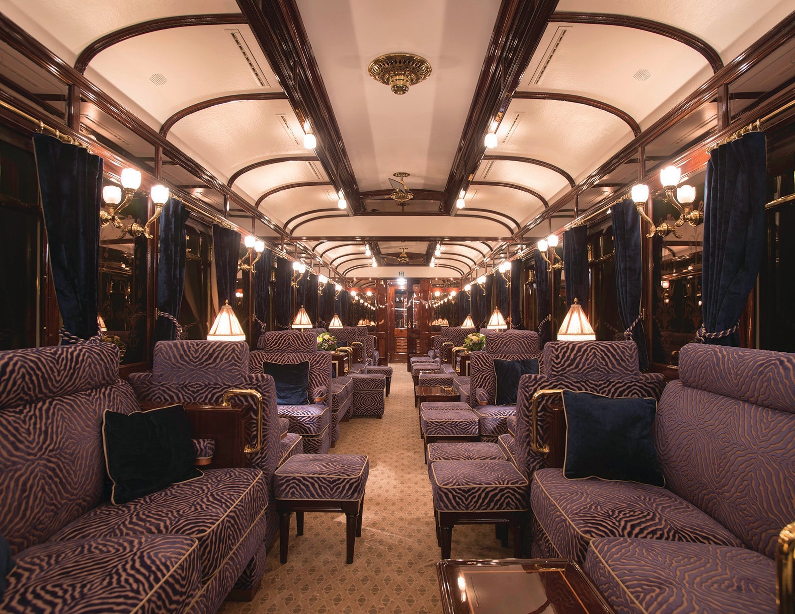 Inside the car of Orient Express train