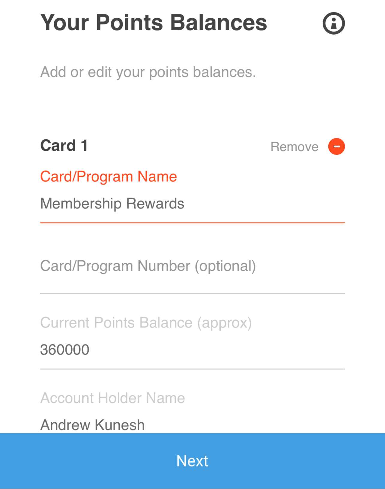 Adding Points Balances