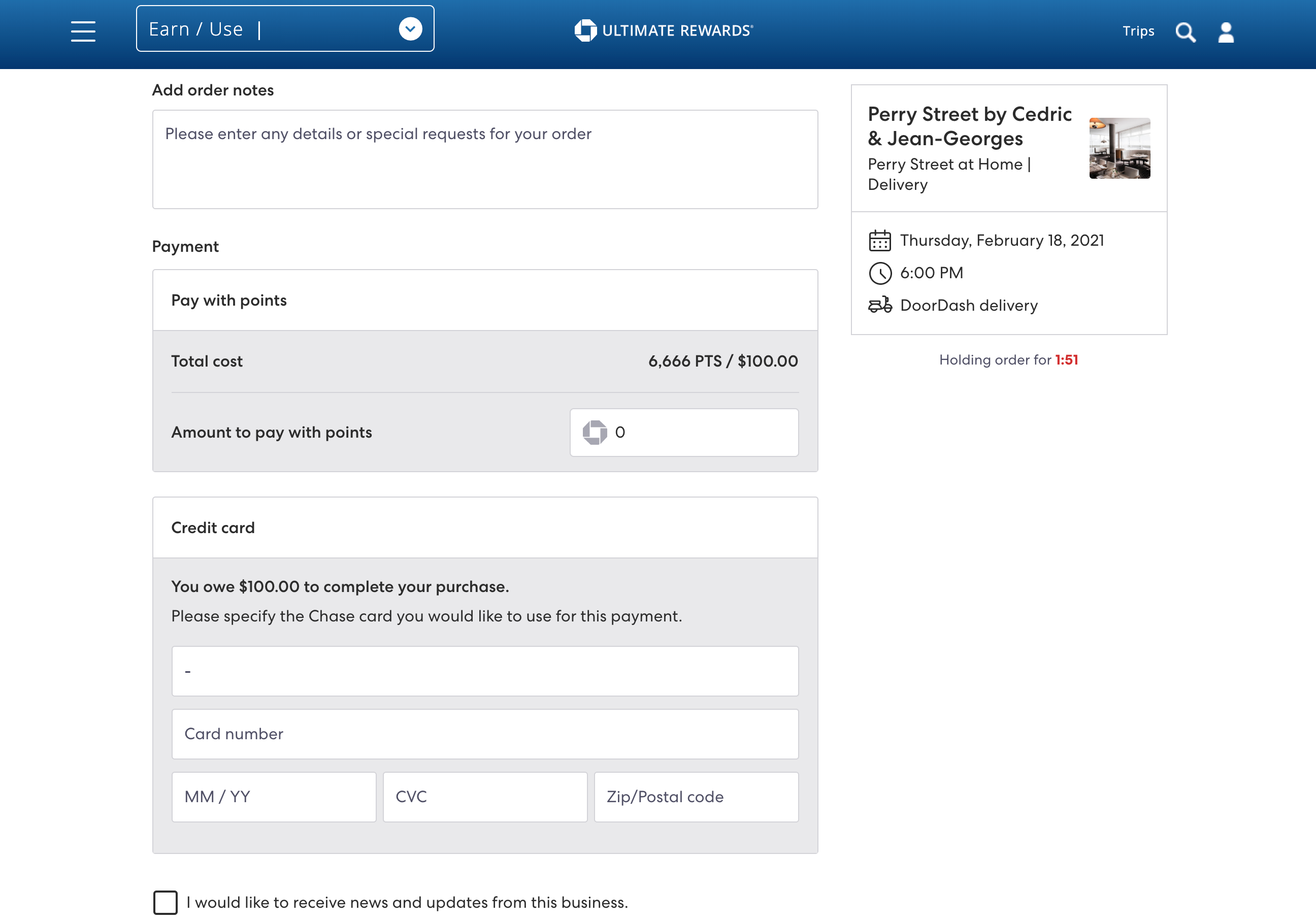 Tock payment