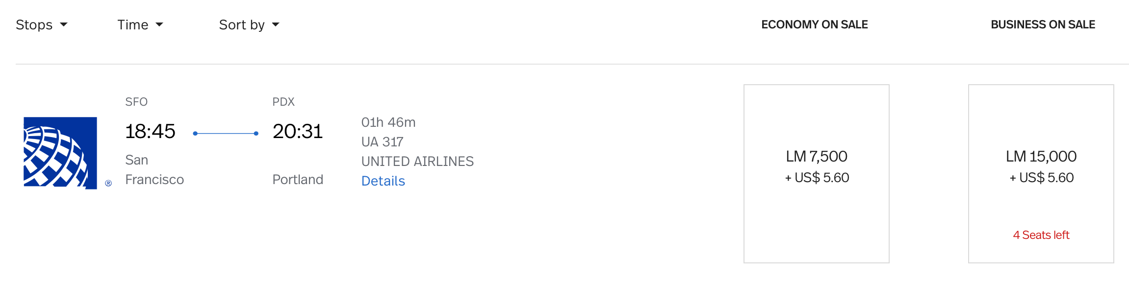 SFO PDX LifeMiles Award