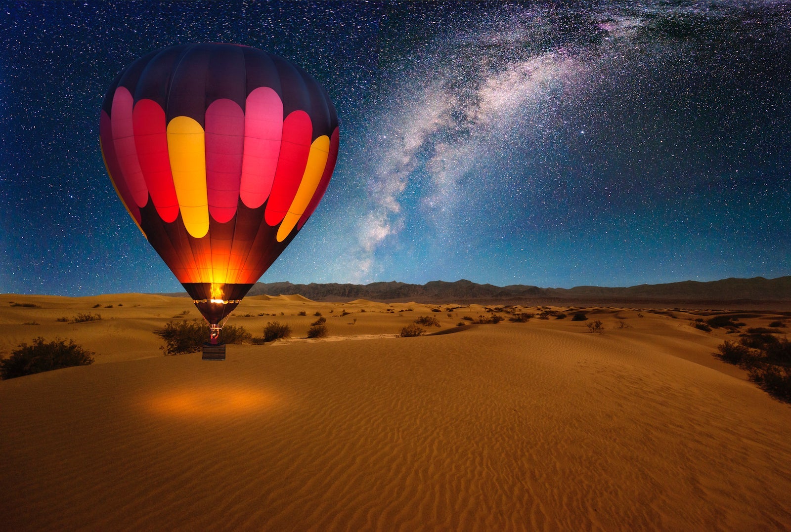 hot air balloon at Death Valley national Park