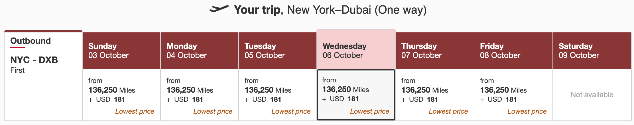 Emirates JFK-DXB