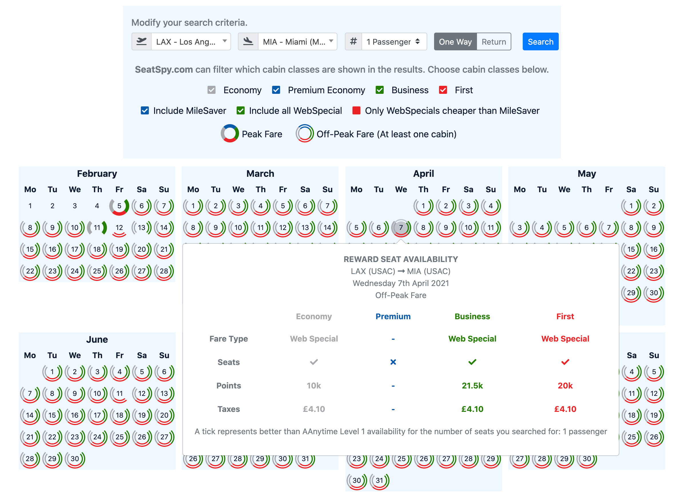 SeatSpy Results