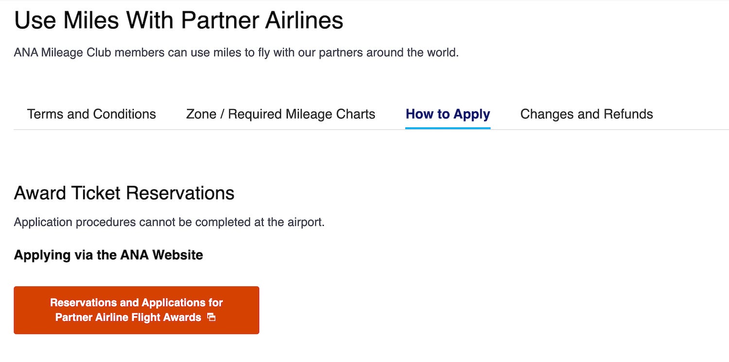 ANA Mileage Club award booking