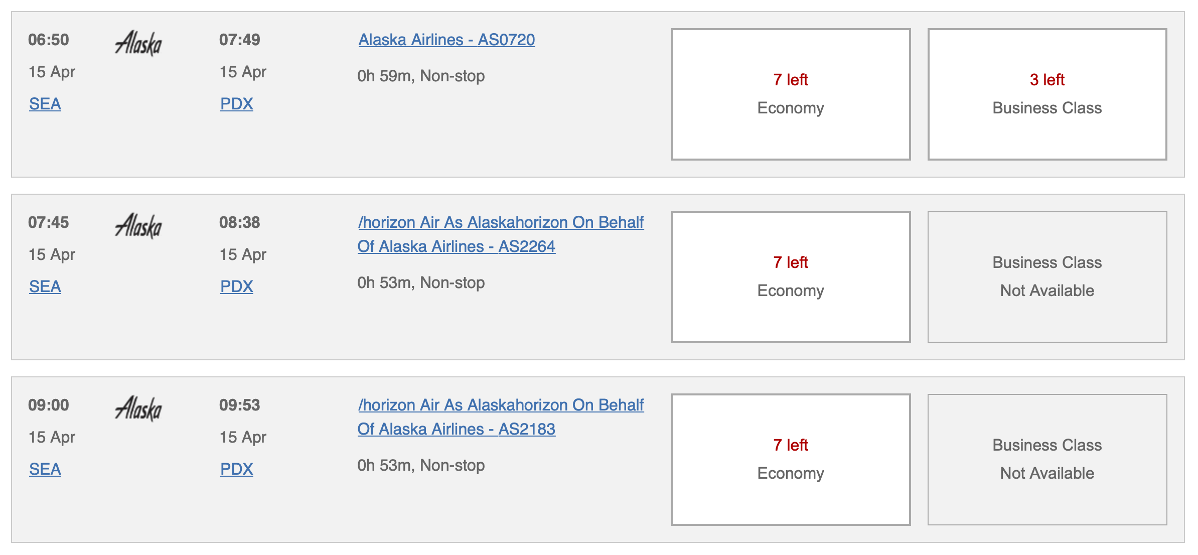 Alaska Airlines awards on BA.com
