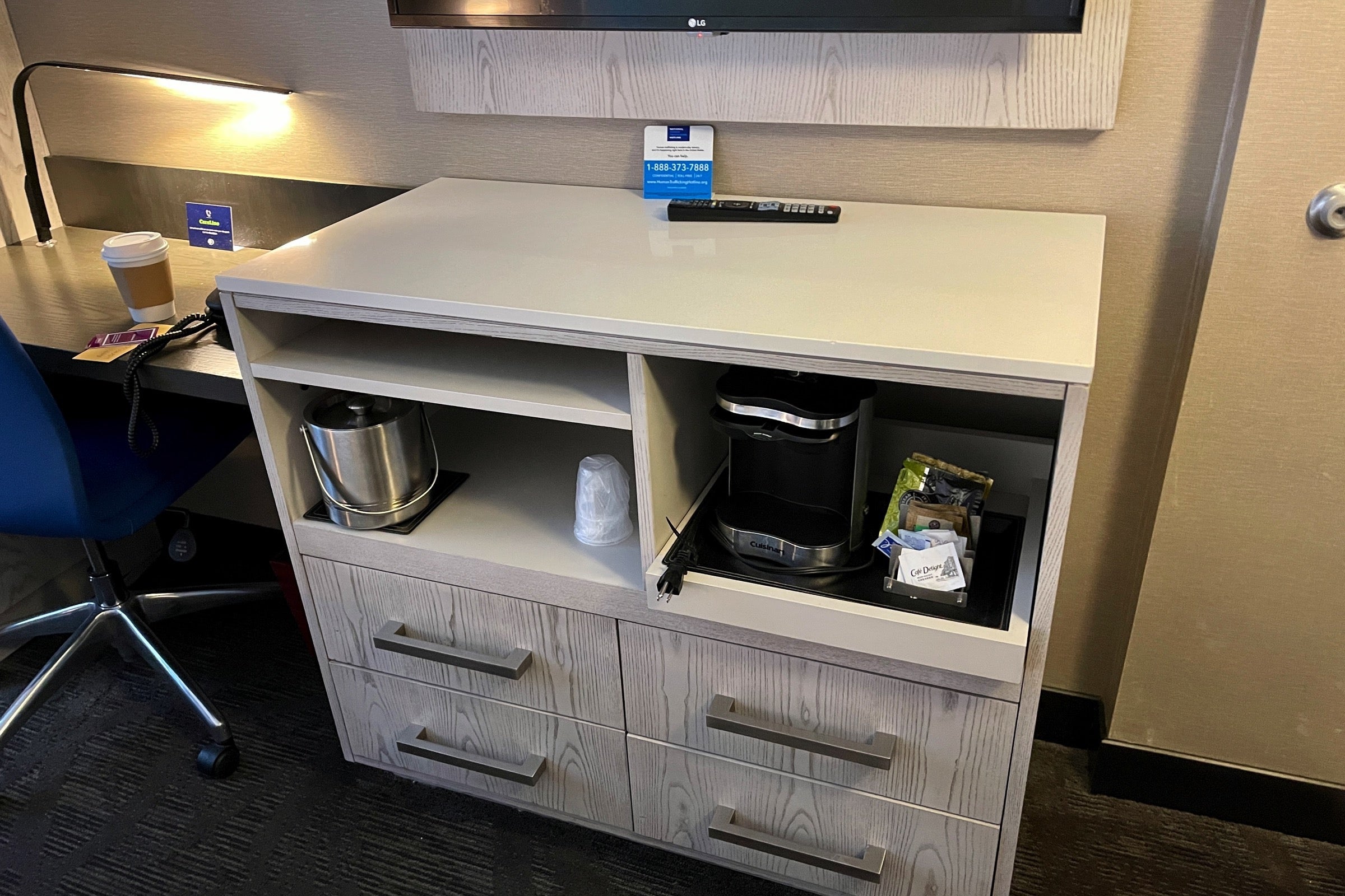 Coffee machine in hotel room