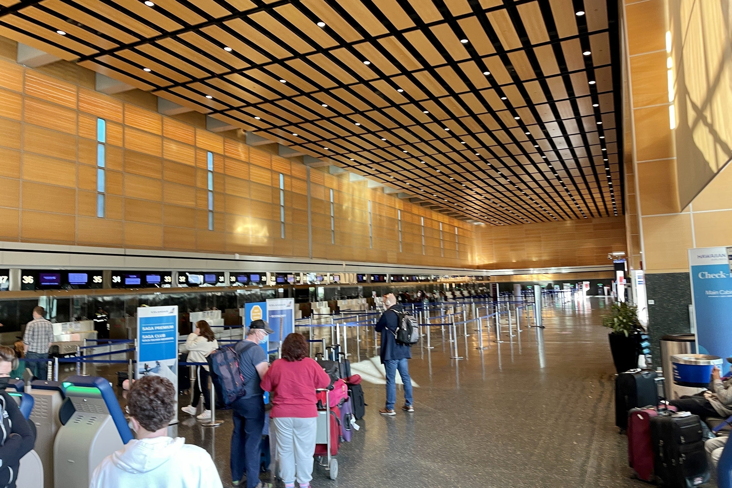 Icelandair check-in area at BOS