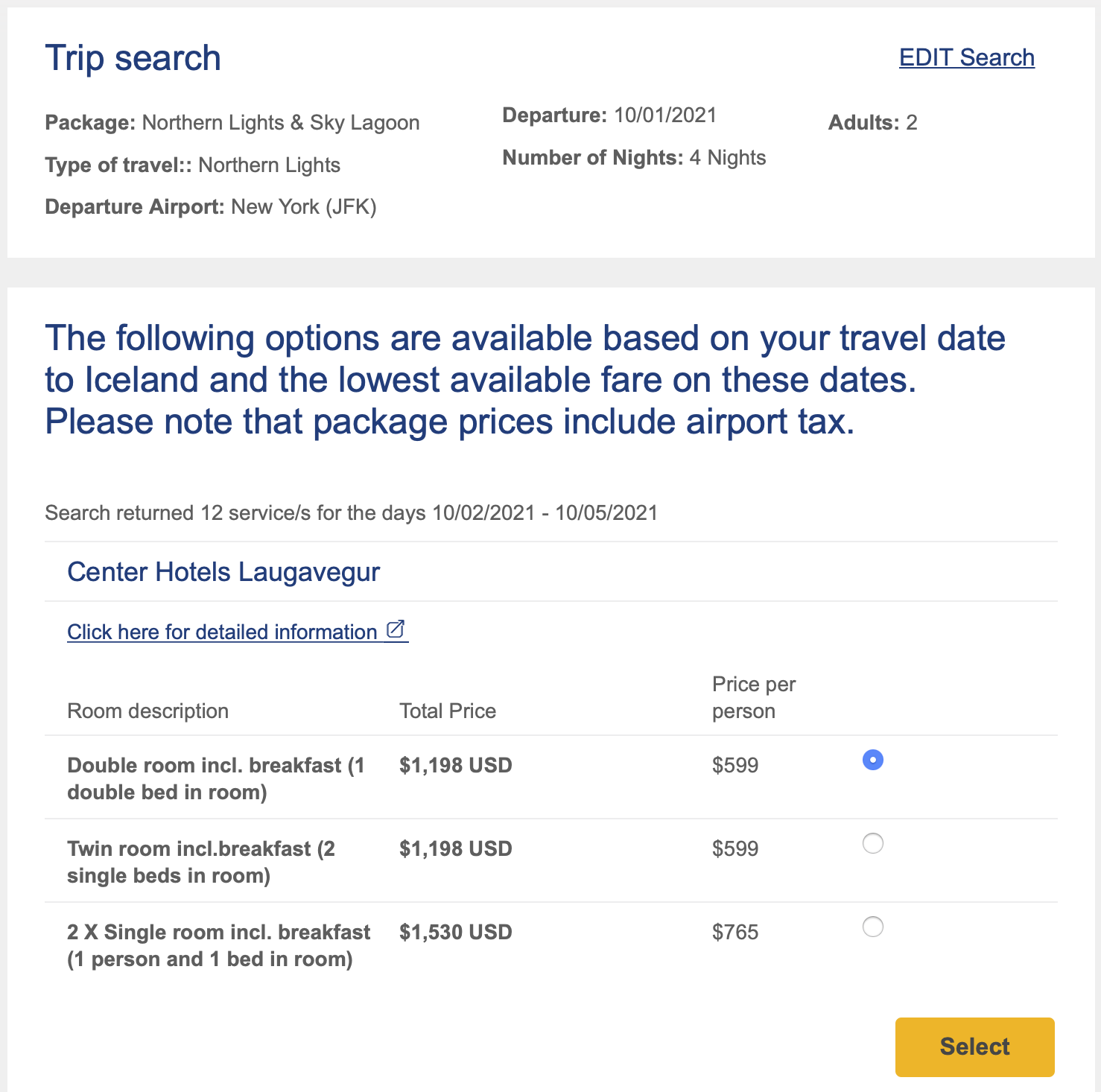 Icelandair package deal