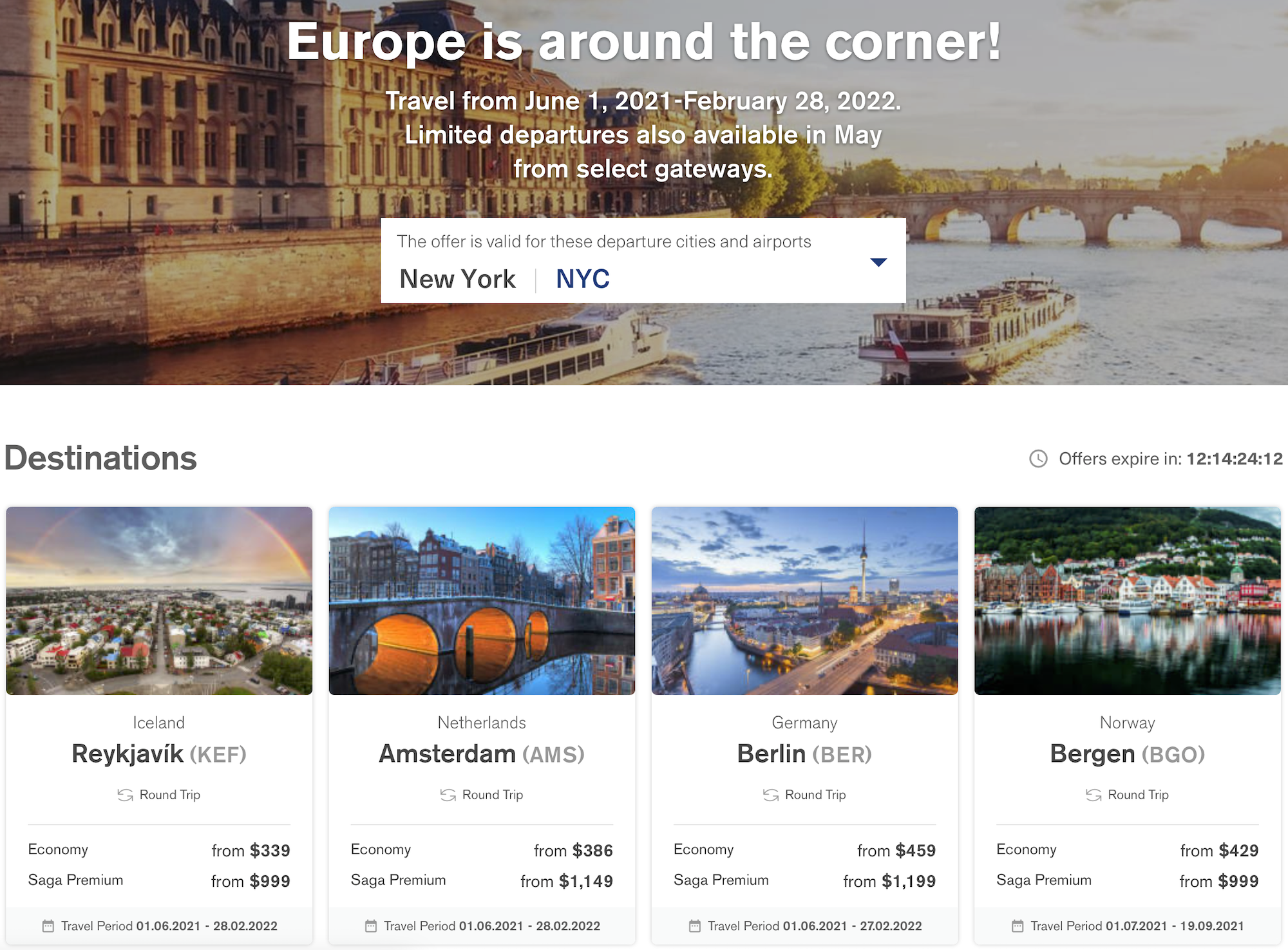 Icelandair promotion page