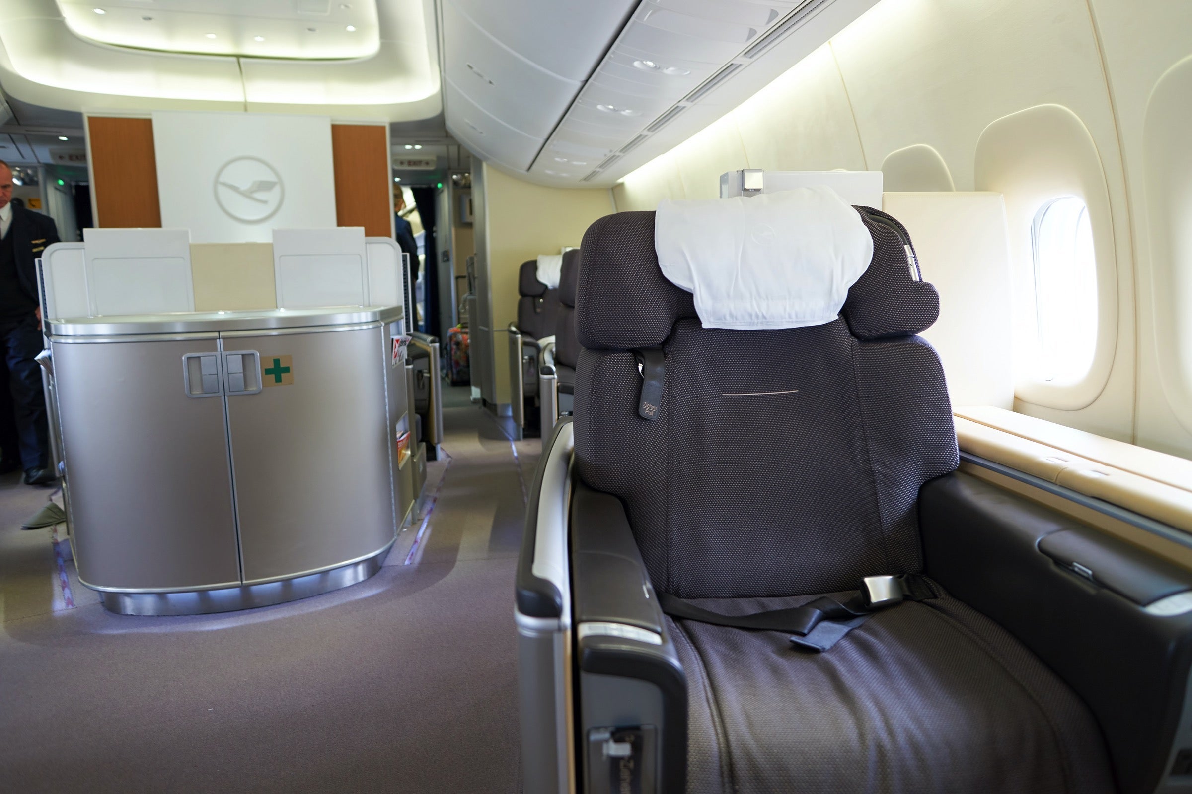Lufthansa first class seat on Boeing 747-8