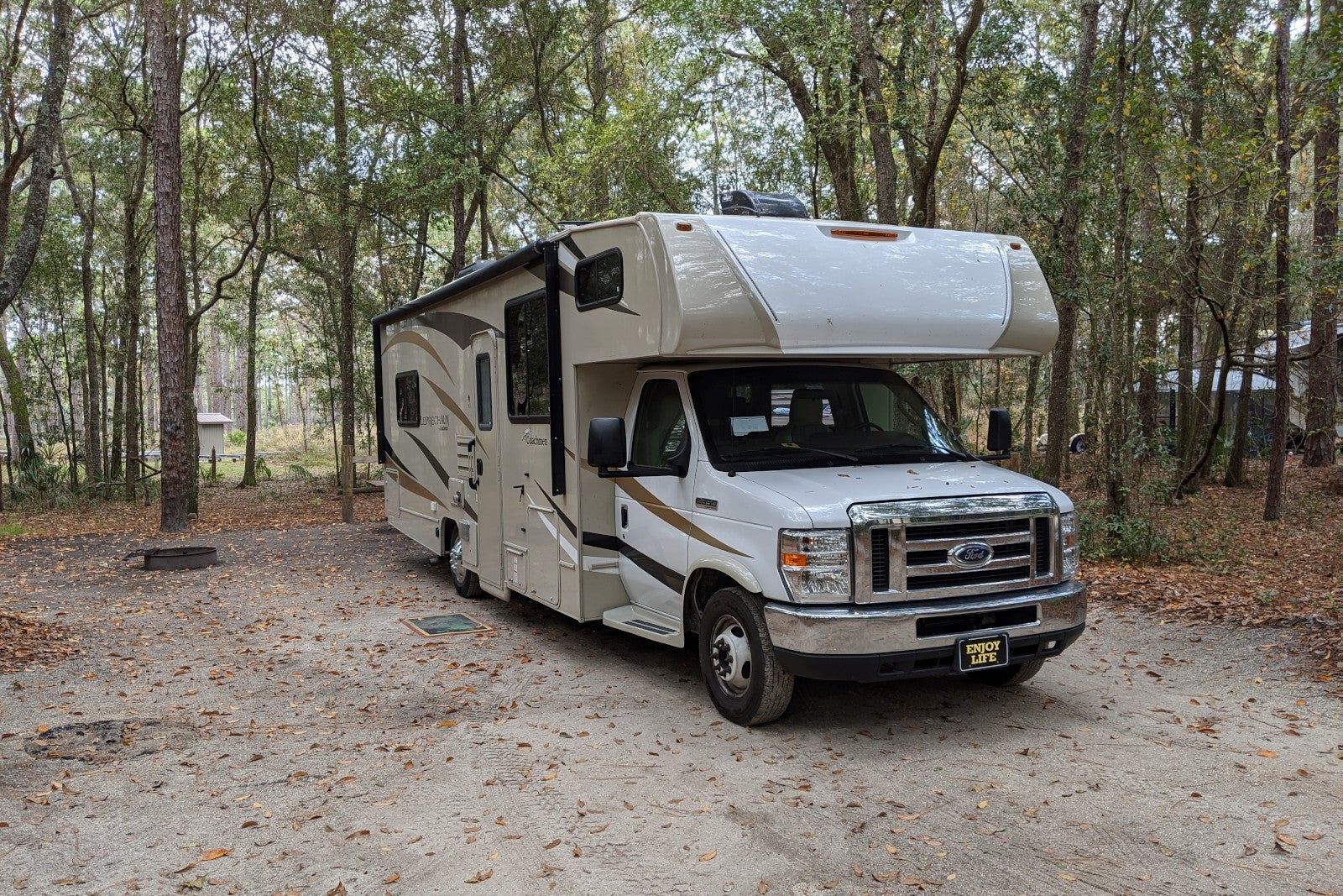 RV in the forest