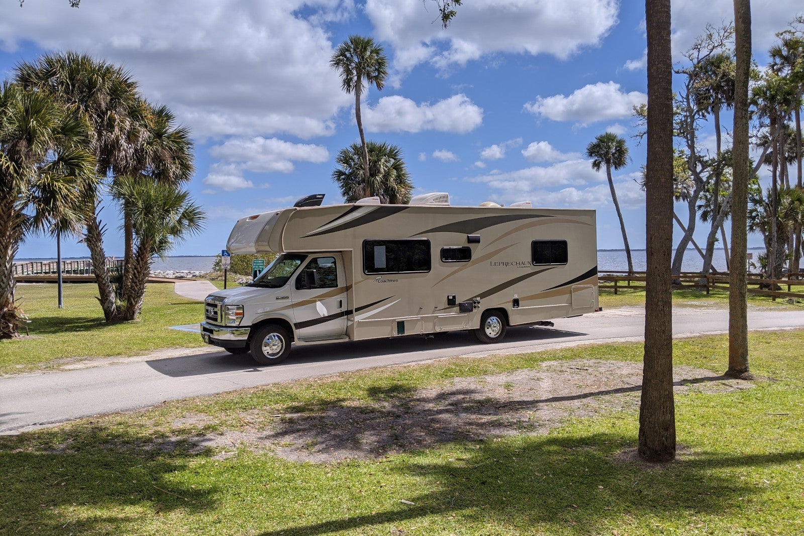 RV by a lake