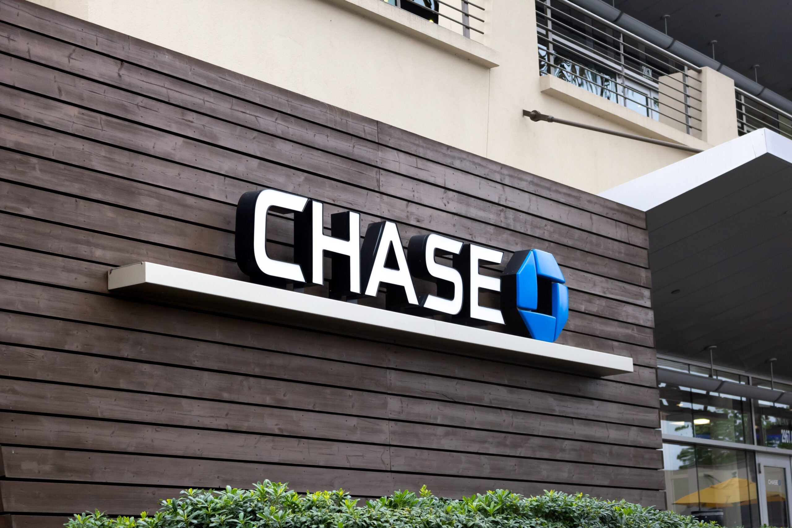 Chase Bank sign on building