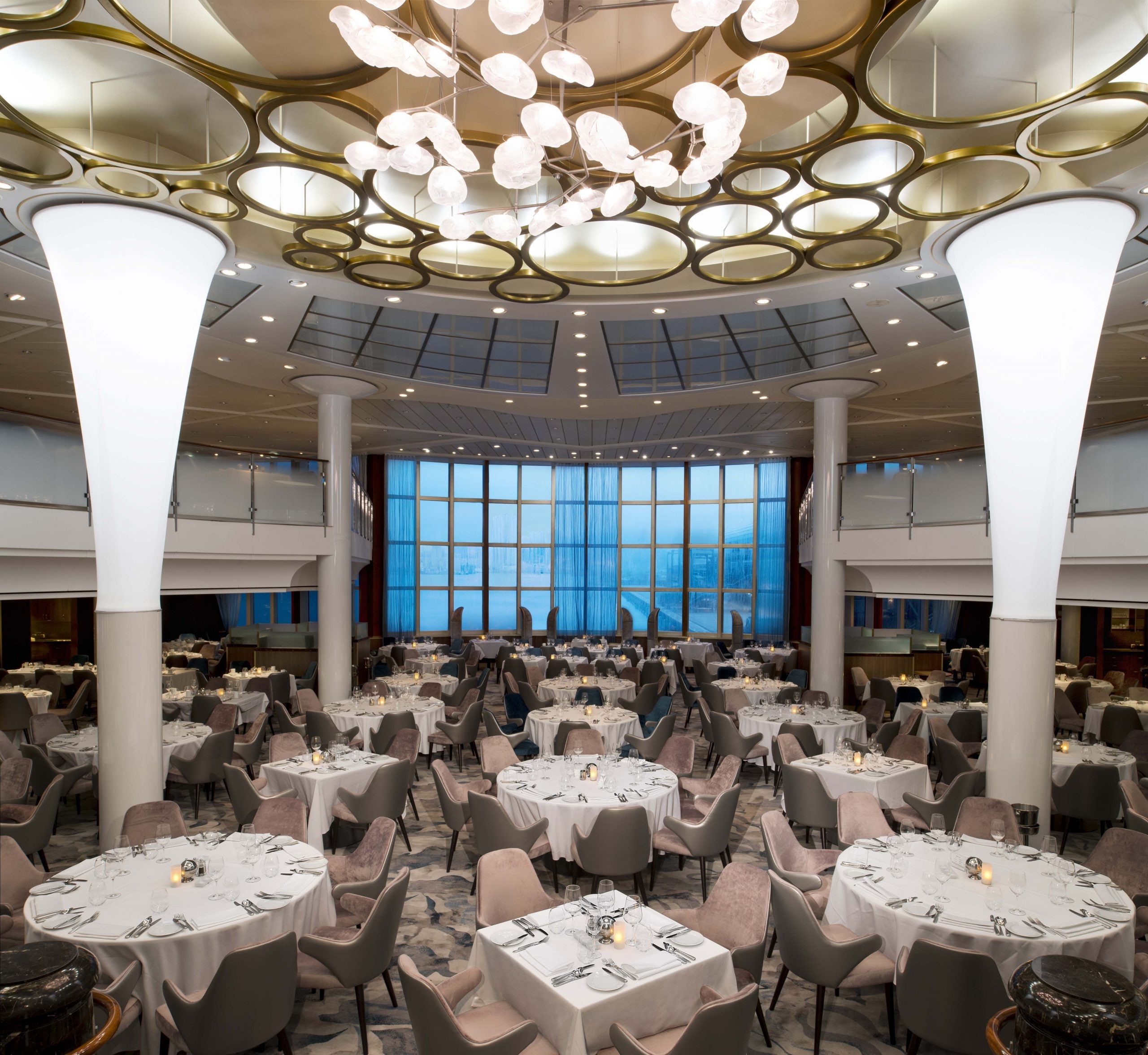 he main Metropolitan Restaurant on the Celebrity Cruises ship Celebrity Millennium.