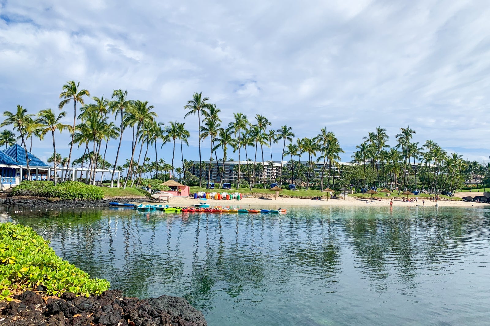 Saltwater lagoon in front of hotel