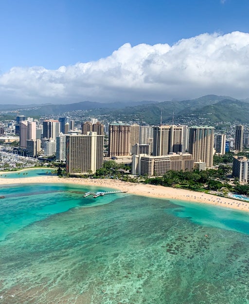 blue water with city view