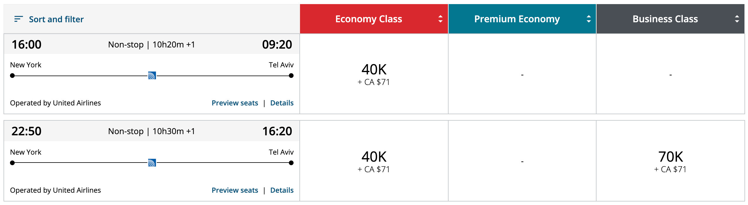 Aeroplan United Award