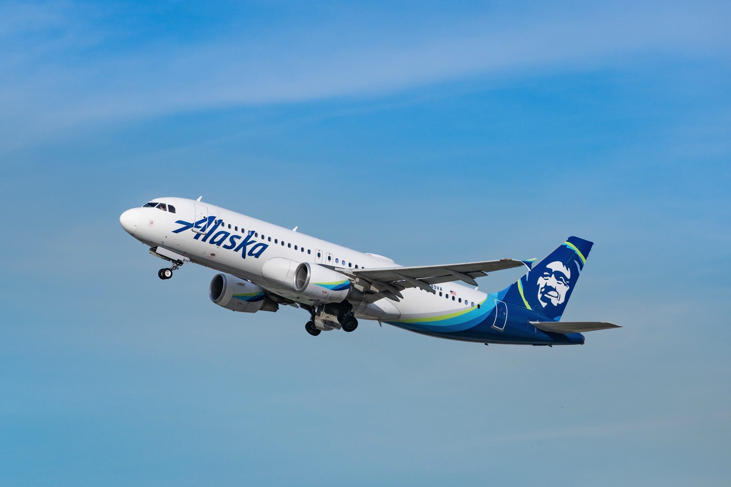 Alaska Airlines plane in flight