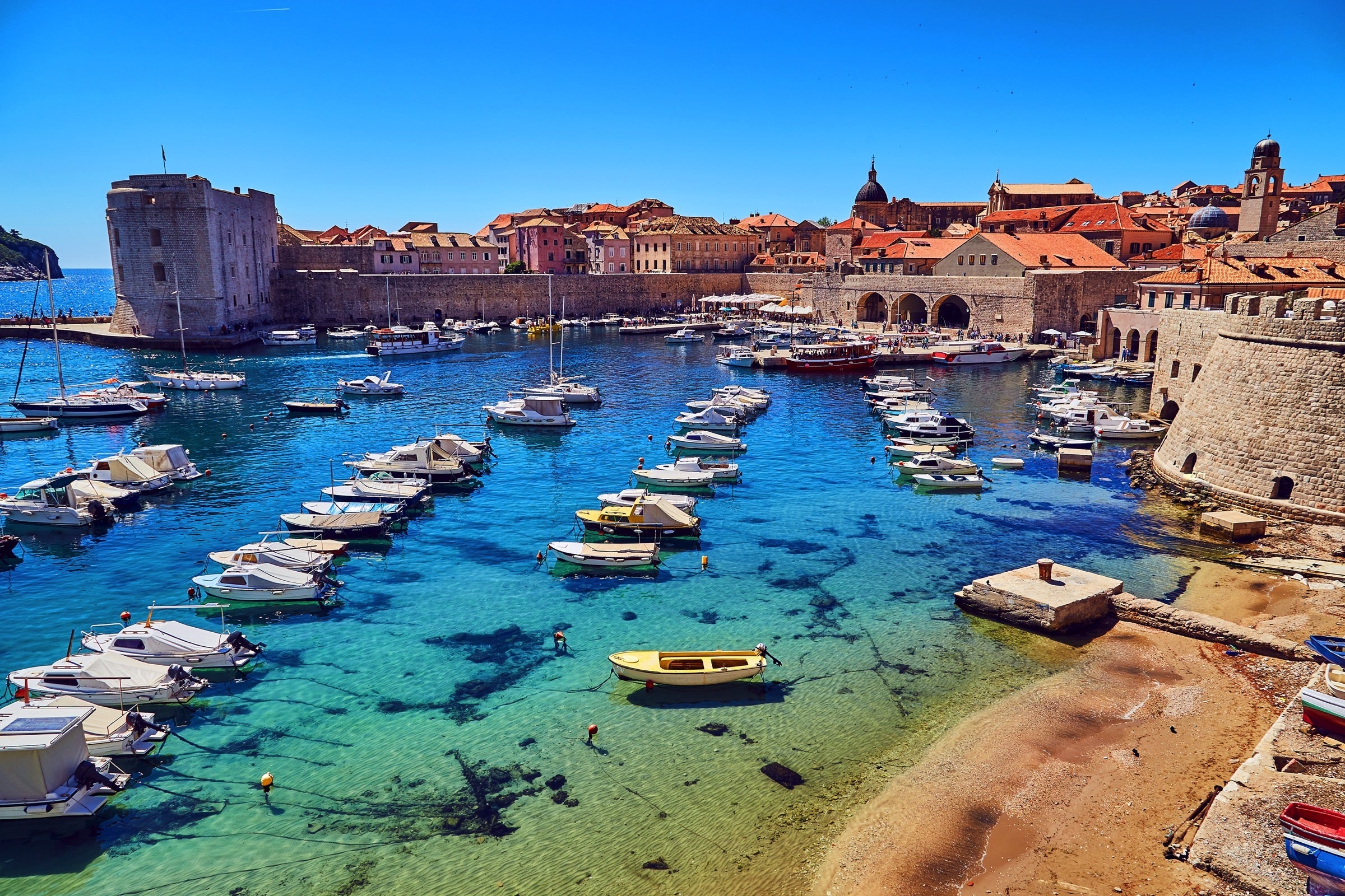 Boats docked in Dubrovnik