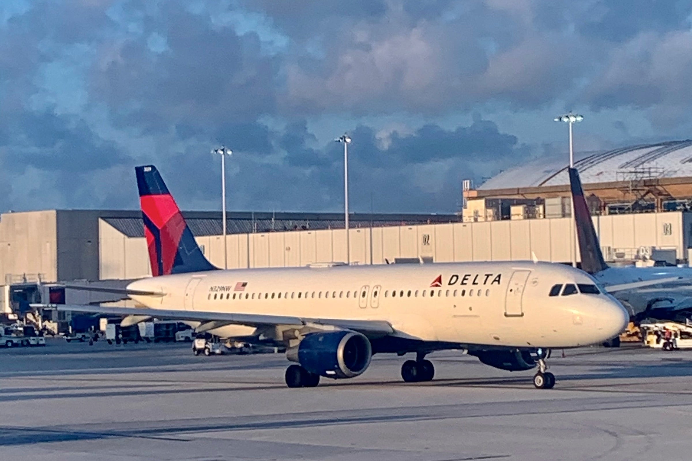 Delta jet at Fort Lauderdale Airport March, 2021. (Photo by Clint Henderson/The Points Guy)