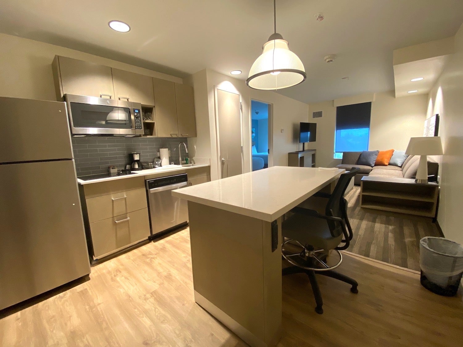 Hyatt House Davis room with kitchen