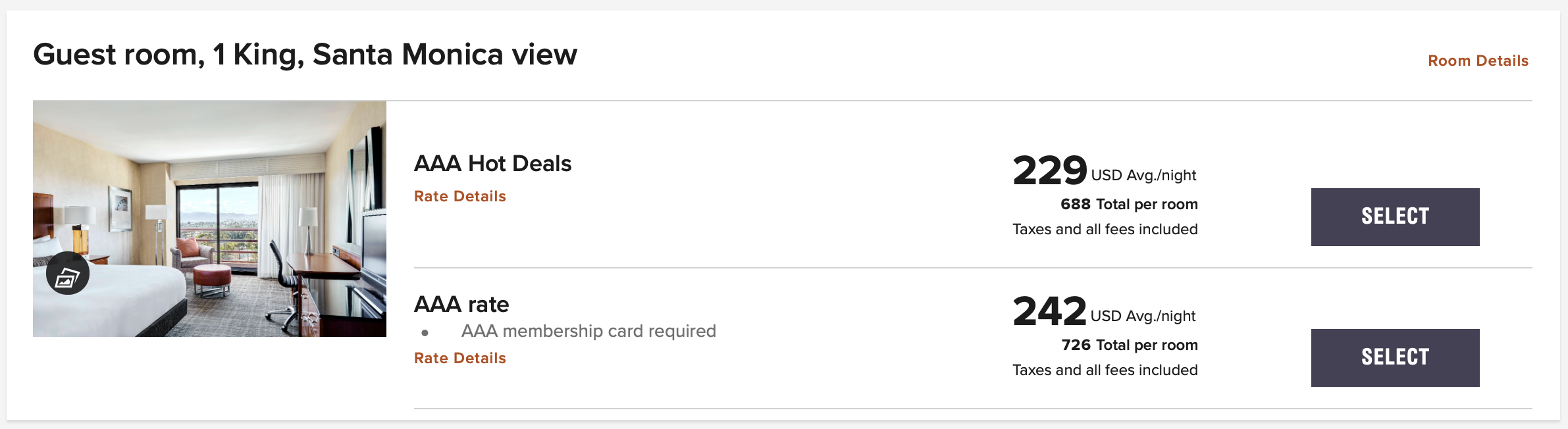 Marriott Marina Del Rey stay with the AAA rate