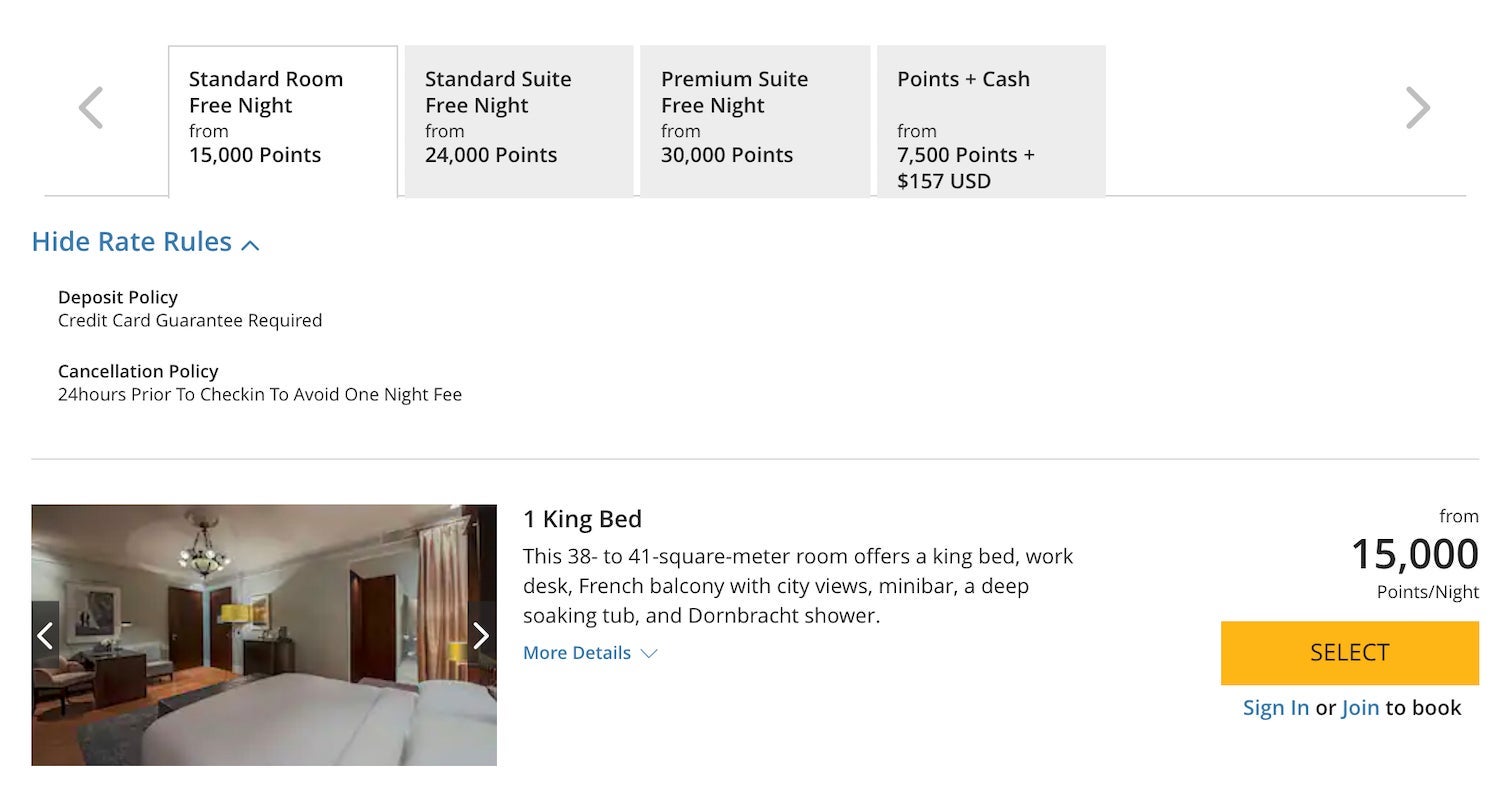Park Hyatt Istanbul booking with points