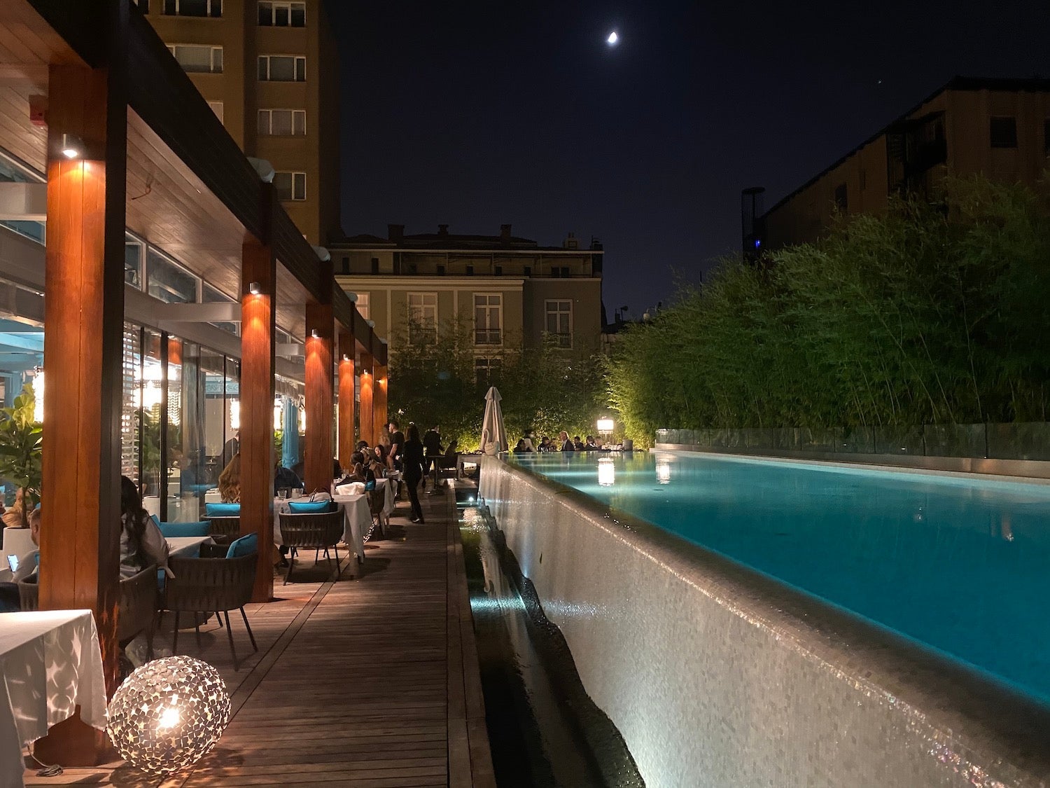 Park Hyatt Istanbul pool and Nusret outdoor dining