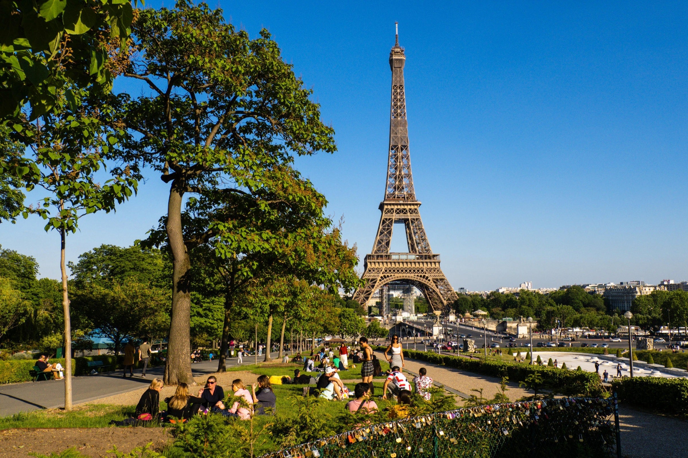 People near Eiffel tower