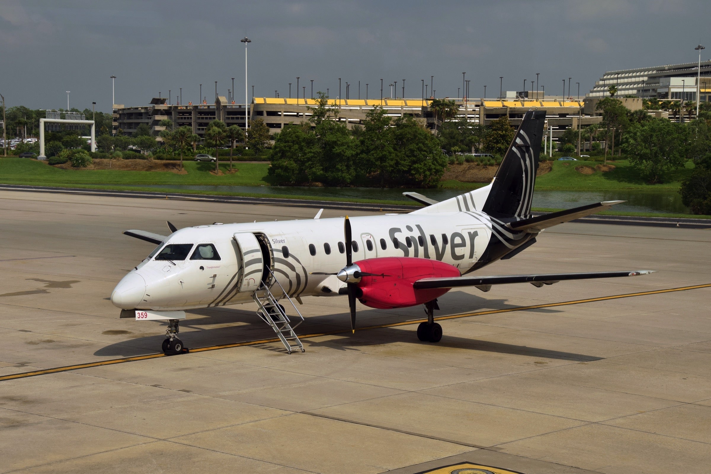 Silver Airways plane parked in Florida