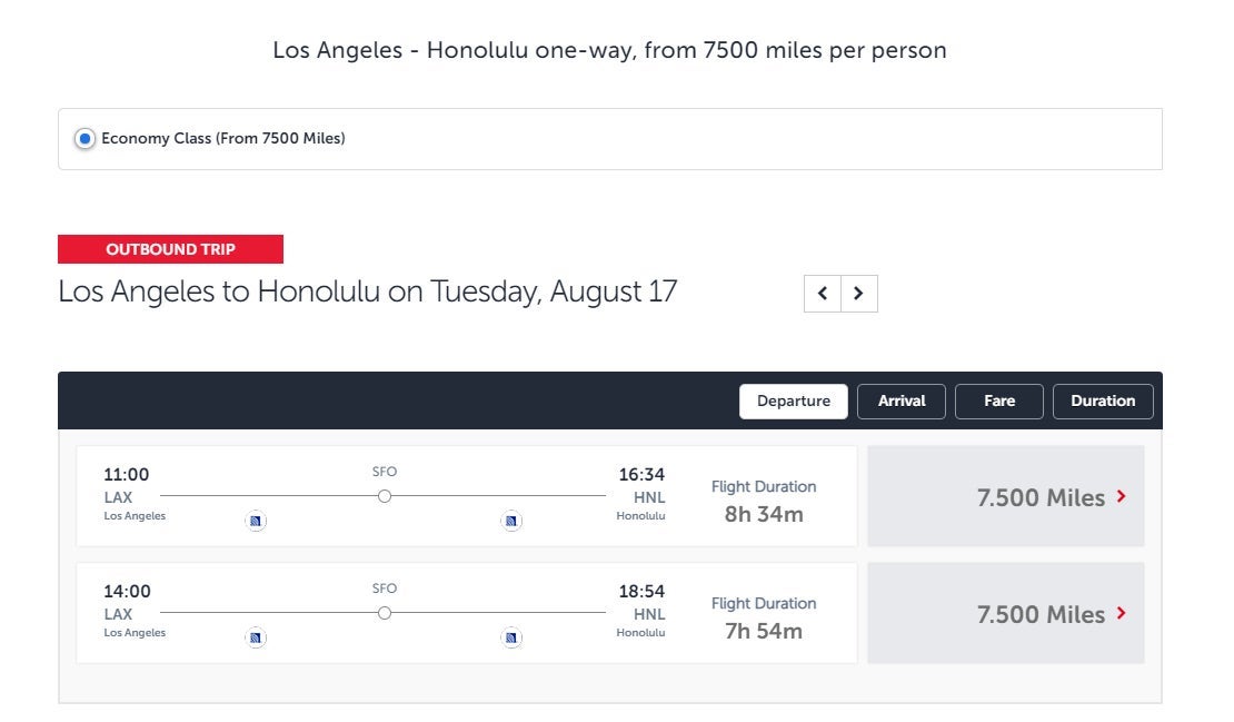 Turkish Airlines Hawaii award booking online