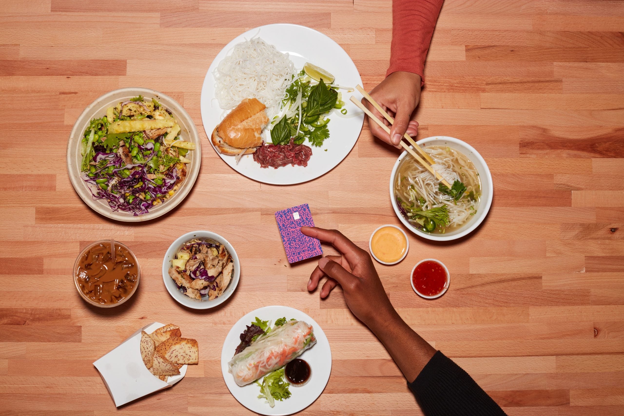 Venmo Credit Card being used at a restaurant