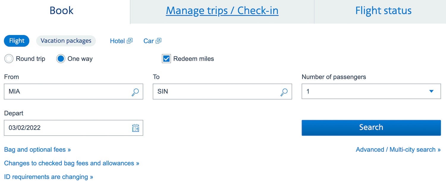 aa.com award search toool