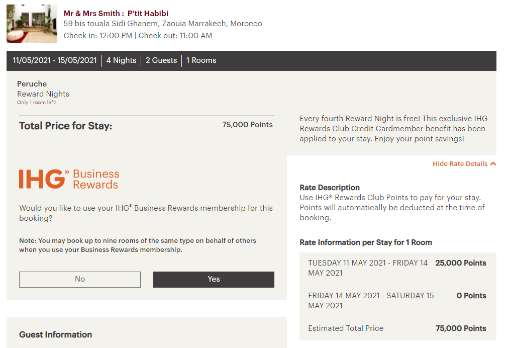 Fourth night reward at Mr and Mrs Smith