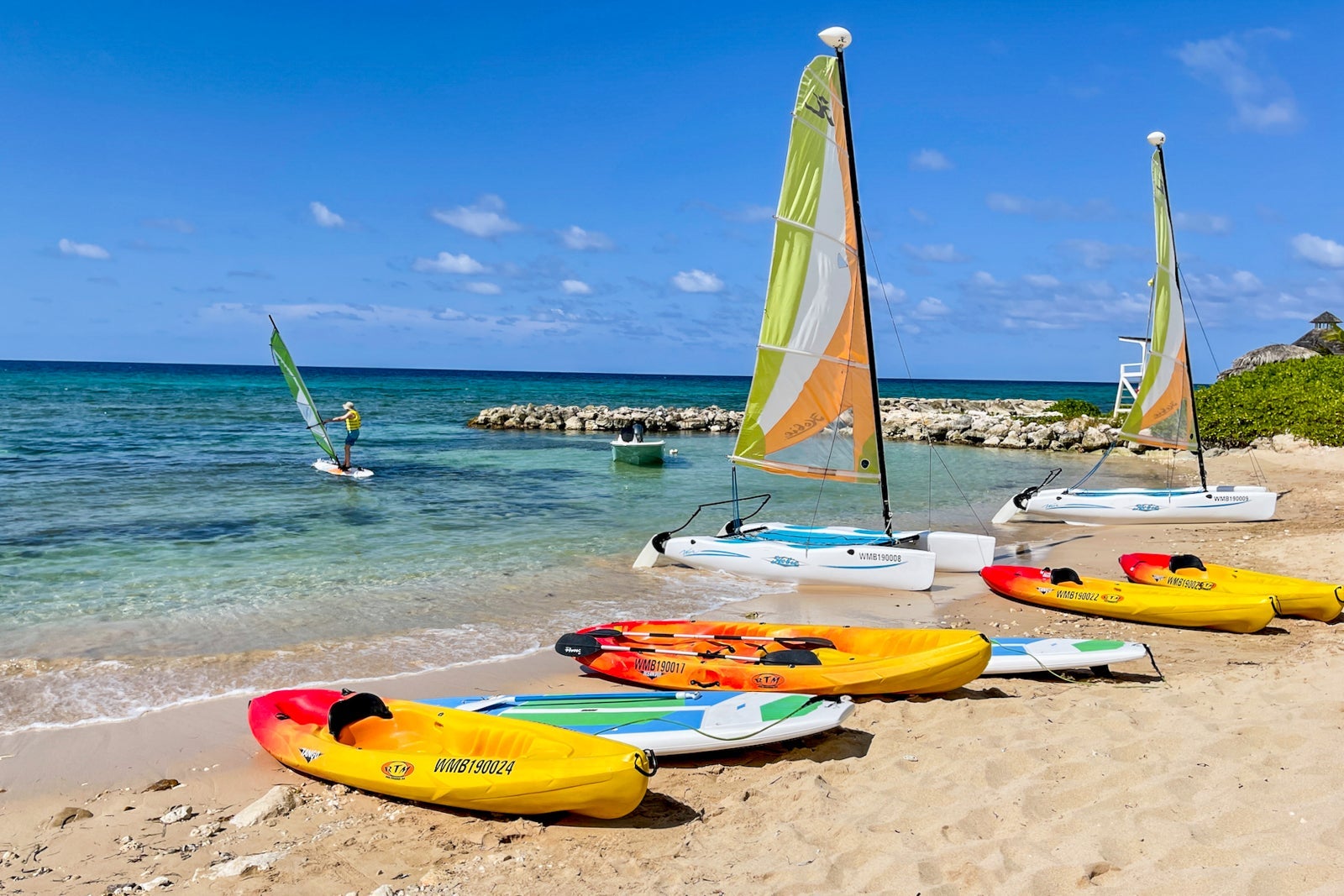 Hyatt Zilara Rose Hall beach with canoes