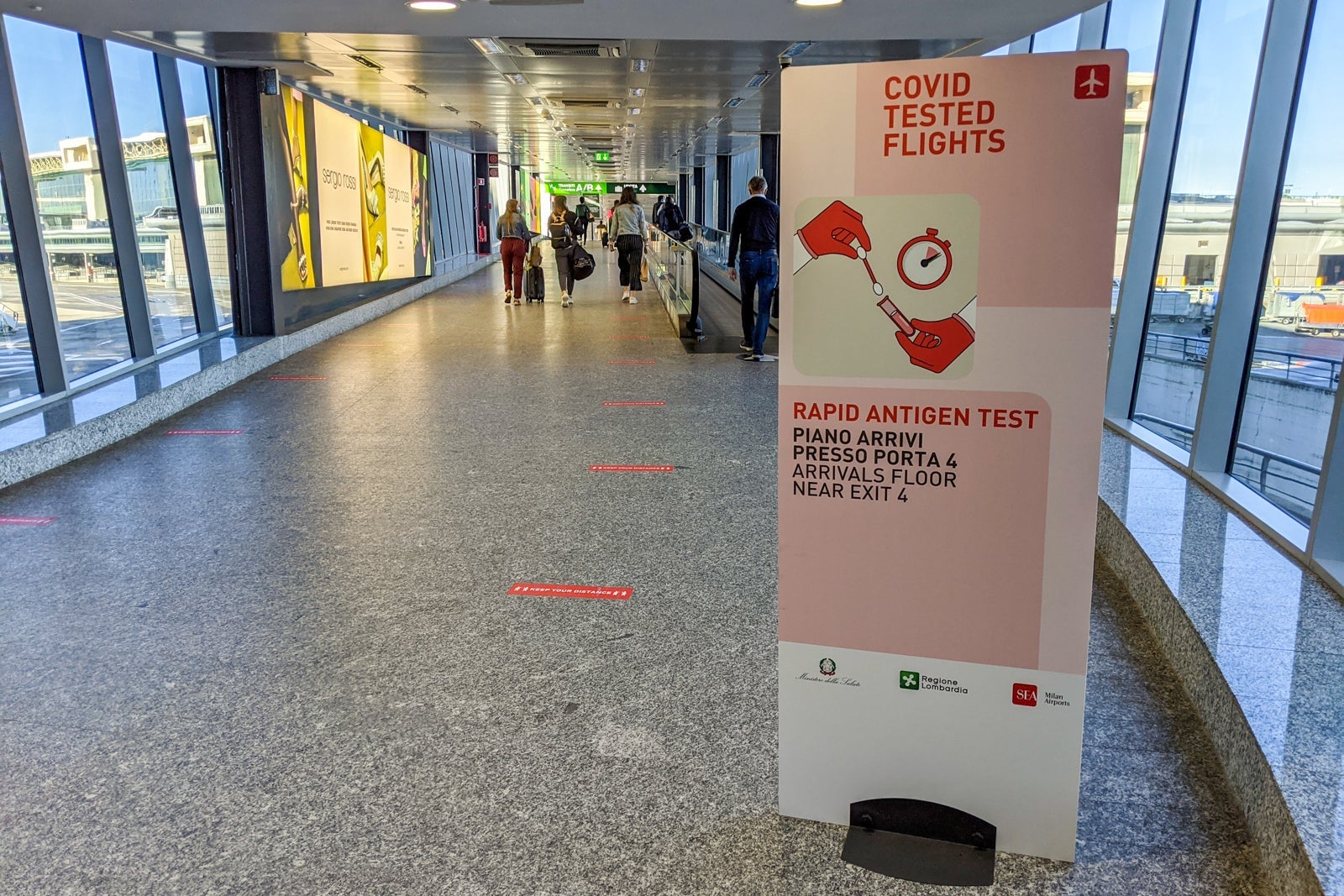 MXP COVID testing signs