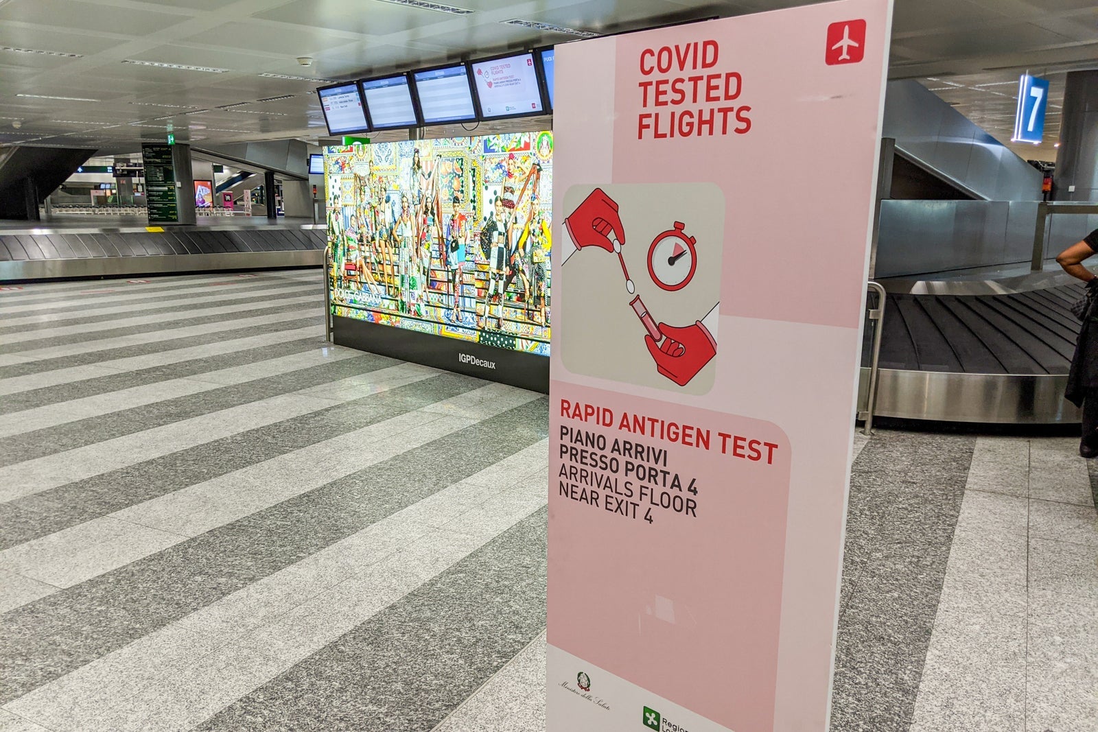 MXP COVID testing signs