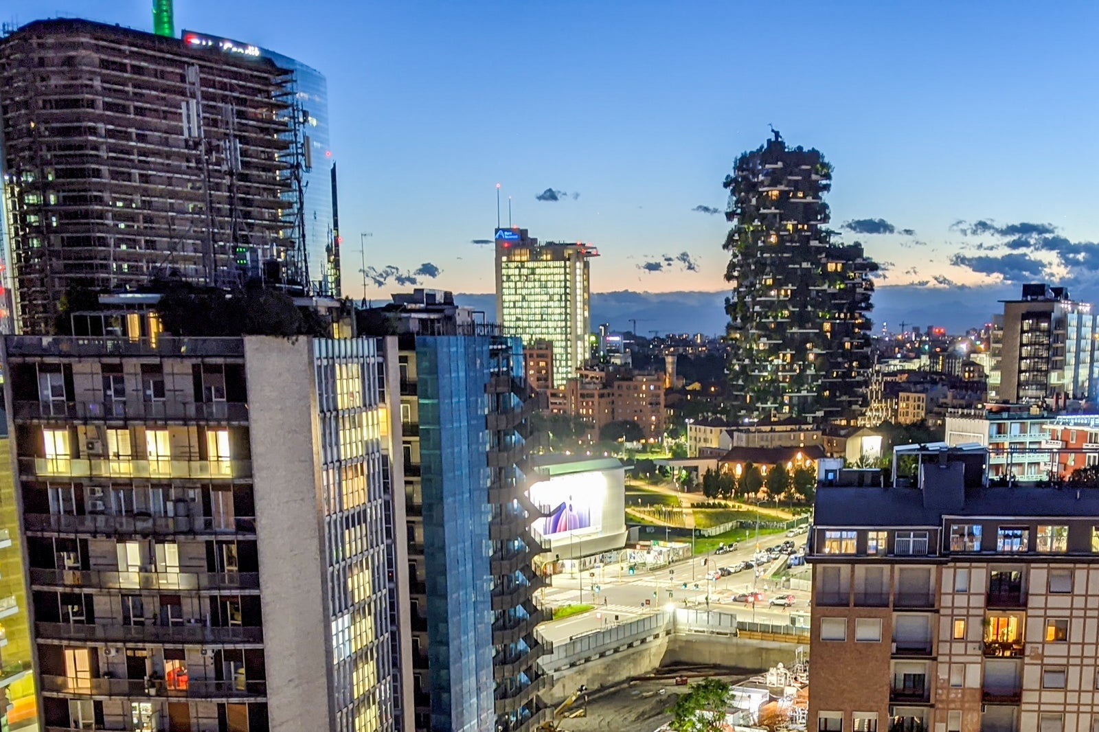 Views from the Hyatt Centric Milan's rooftop bar