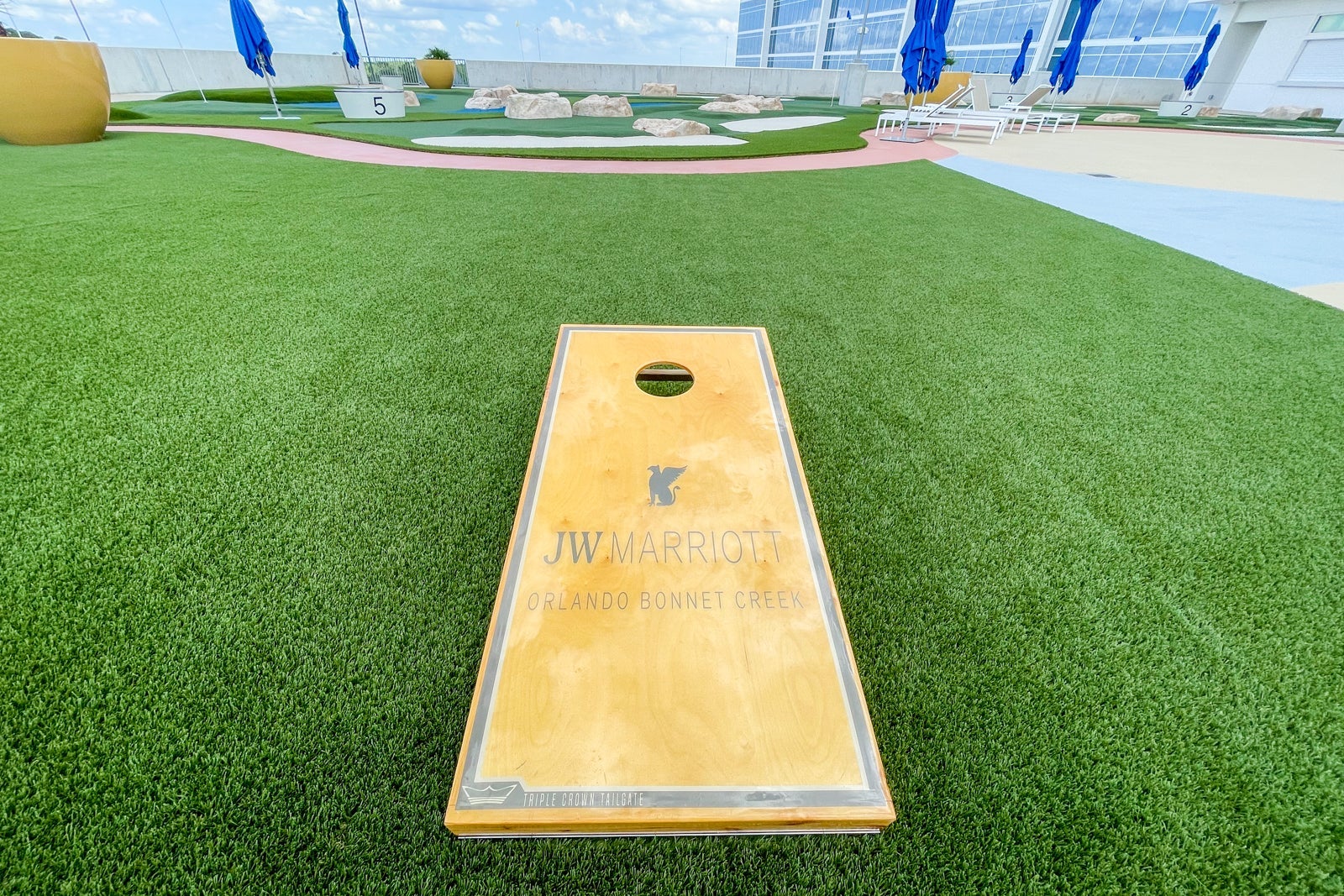 Cornhole game at JW Marriott Orlando Bonnet Creek