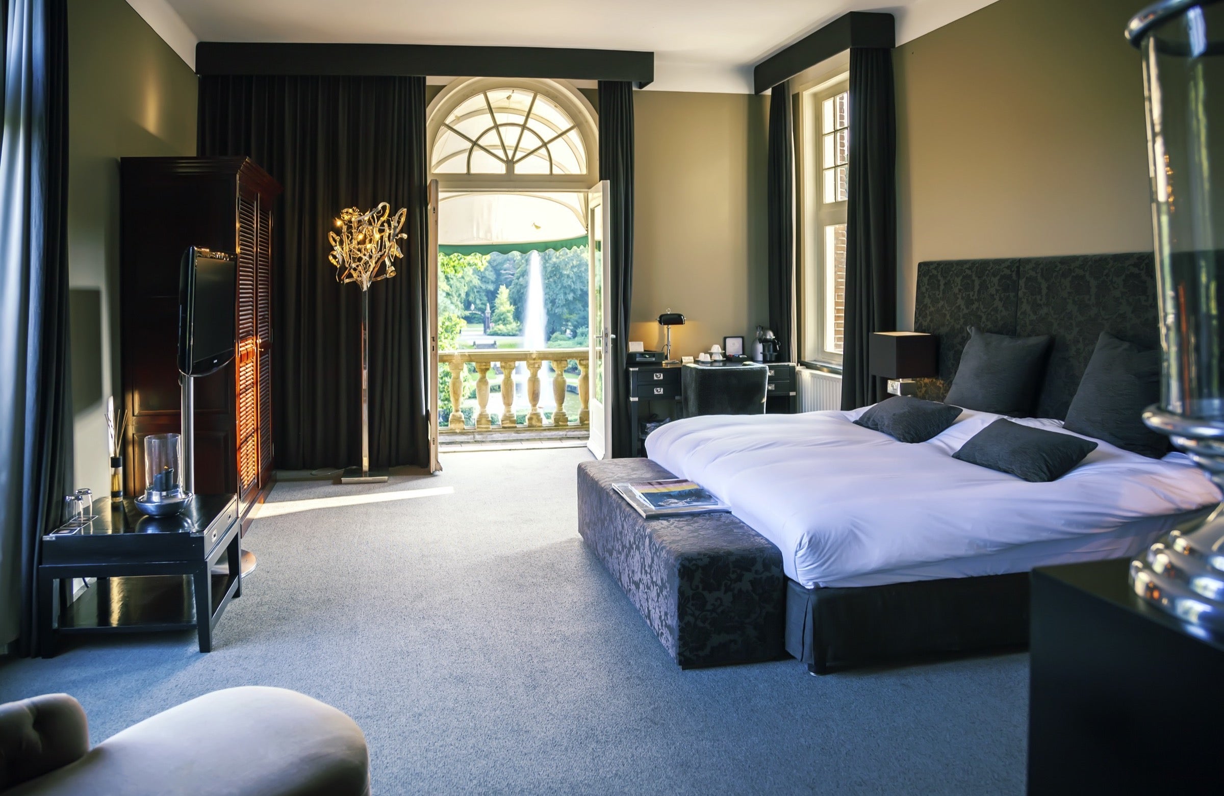 Bedroom in a hotel suite