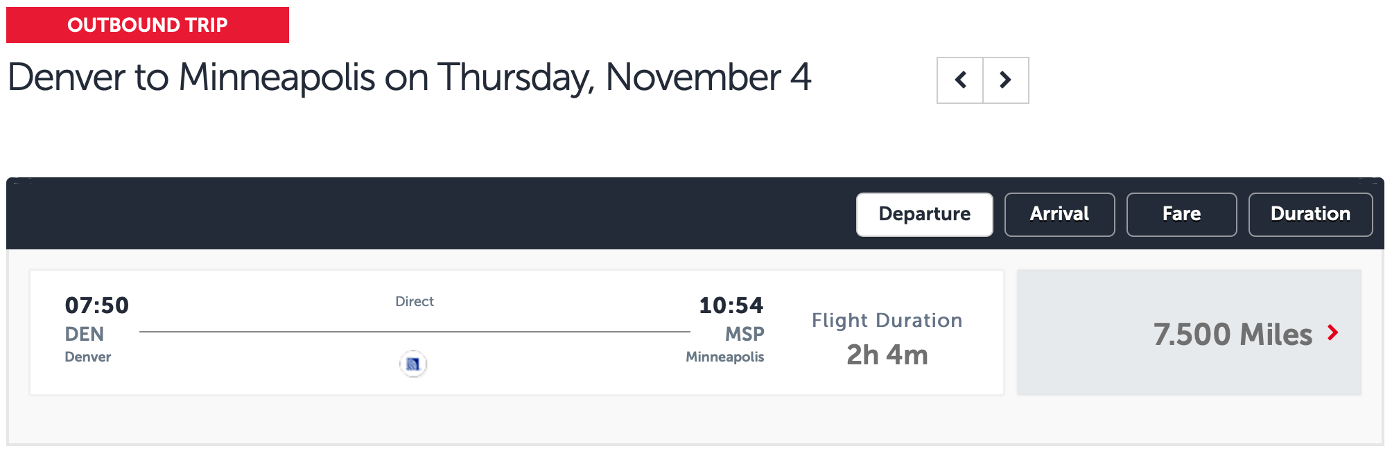 DEN to MSP Turkish Airlines award ticket